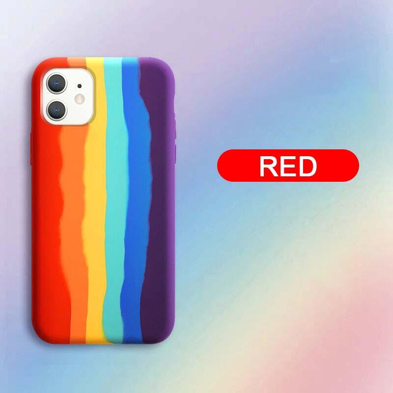 Luxury Rainbow Silicone Case For iPhone 11 X Xr Xs Max Case 12 11 Pro Max 6 6s 7 8 Plus Modern Colorful Shockproof Back Cover Rainbow Color Soft Silicon Back Cover Case by Stevvex