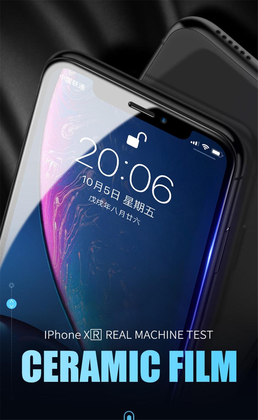 Full Cover Ceramics Screen Protector Explosion-proof Soft Film For iPhone 12 Mini 11 Pro XS Max XR X 8 7 6S Plus SE2 Soft Glass Tempered Glass Screen Protector Compatible iPhone by Stevvex