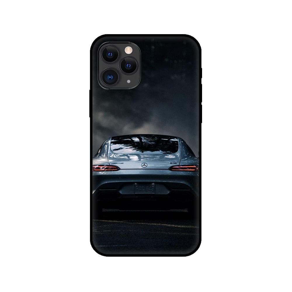 Black Case For Iphone 5 5s SE 2020 6 6s 7 8plus x 10 XR XS 11 12 13 Mini Pro MAX Silicon Cover Car Design Matte Black Silicone Back Cover For iPhone by Stevvex