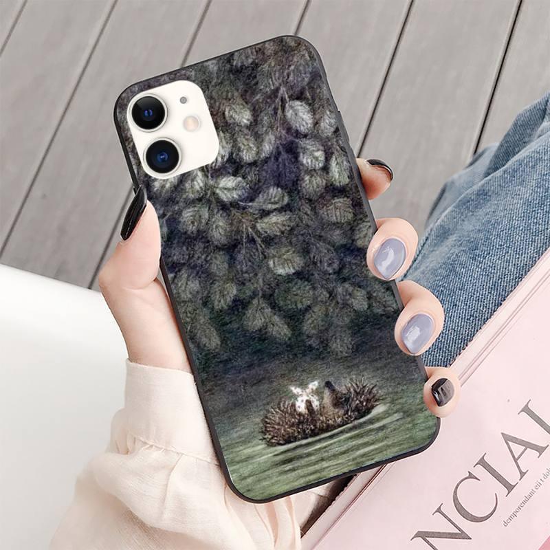 Bright Hedgehog In The Fog Phone Case For Iphone 13 8 7 6 6s Plus X 5s Se 2020 Xr 11 12 Mini Pro Xs Max Screen Protector soft Flexible Silicone Gel Rubber Bumper Cover by Stevvex