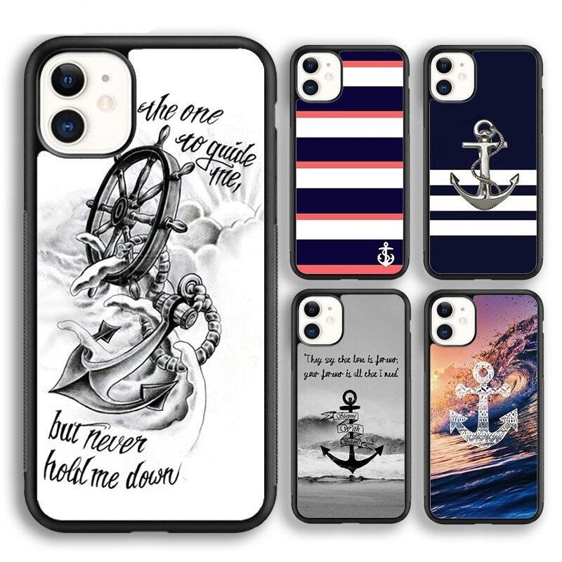 Classical Small Anchors Phone Case Cover For Iphone 14 5 6s 7 8 Plus X Xr Xs 11 12 13 Pro Max Ultra Plus Transparent Mobile Phone Case Anchor Phone Cover by Stevvex