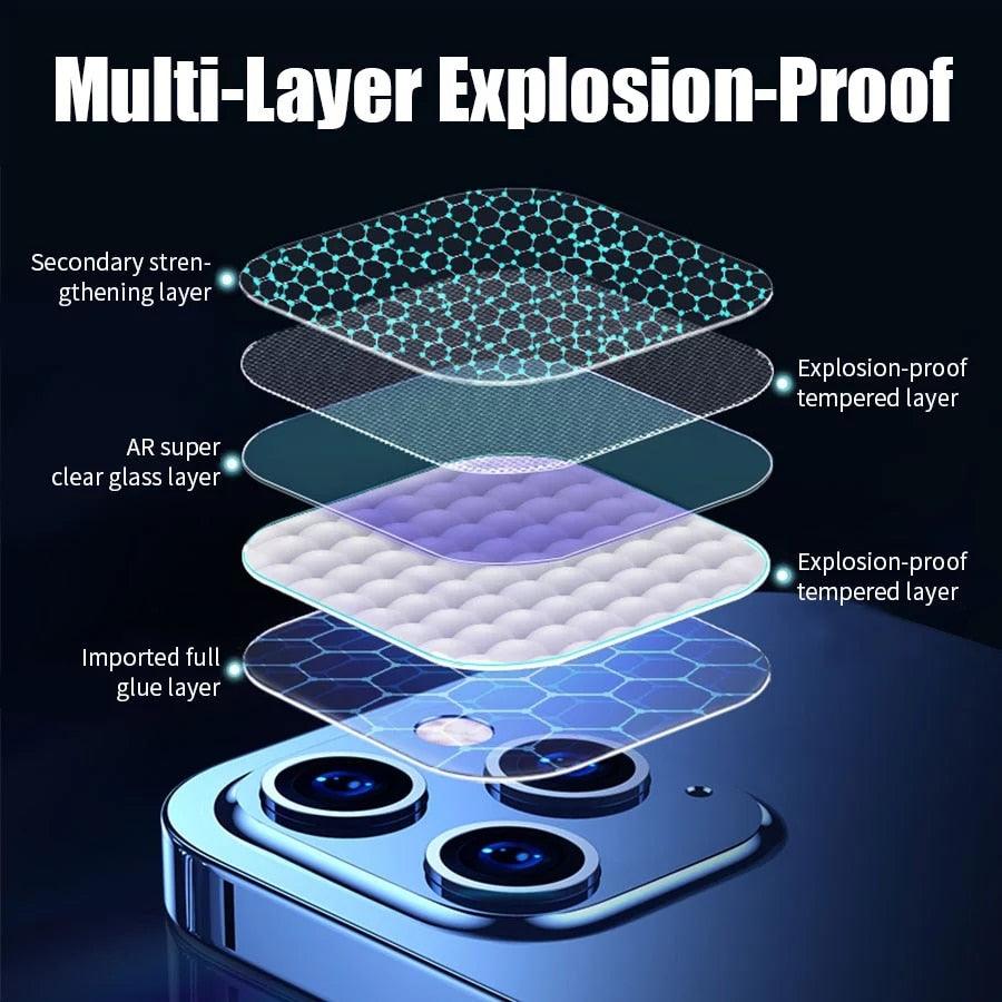 Colourful Tempered Glass Protective Film For iPhone 13 12 11 Pro Max Back Cover Camera Lens Screen Protector For iPhone 13 Mini Camera Lens Protective Lens Film by Stevvex