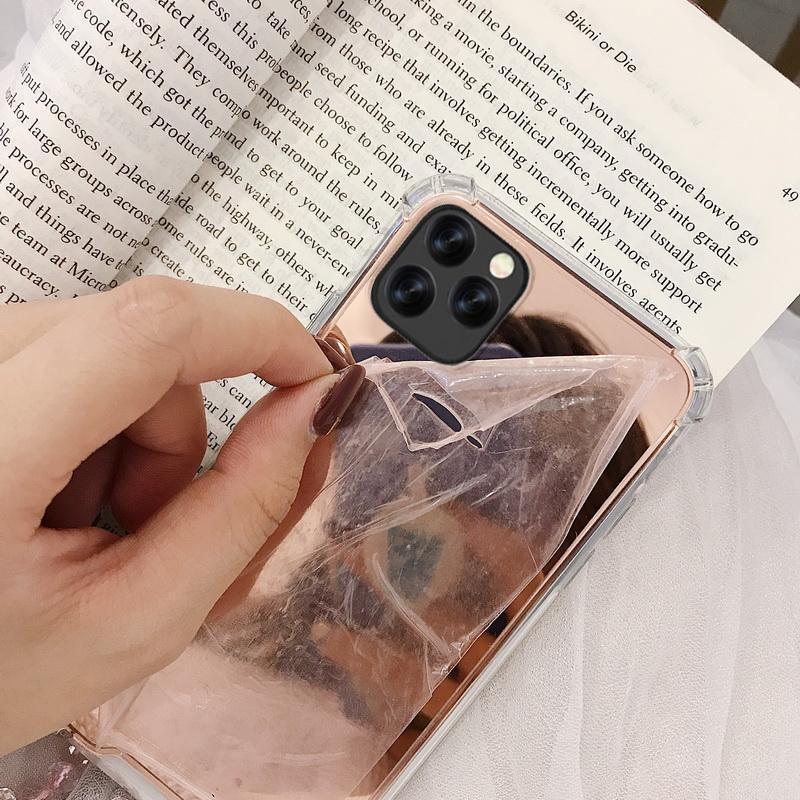 Luxury Mirror Phone Case For iPhone 14 13 12 11 Pro XS MAX XR Shockproof Back Cover Case For iPhone 7 8 6s 6 s plus Protective Case Hard Back Soft Bumper Anti-Scratch Phone Cover For Girls by Stevvex