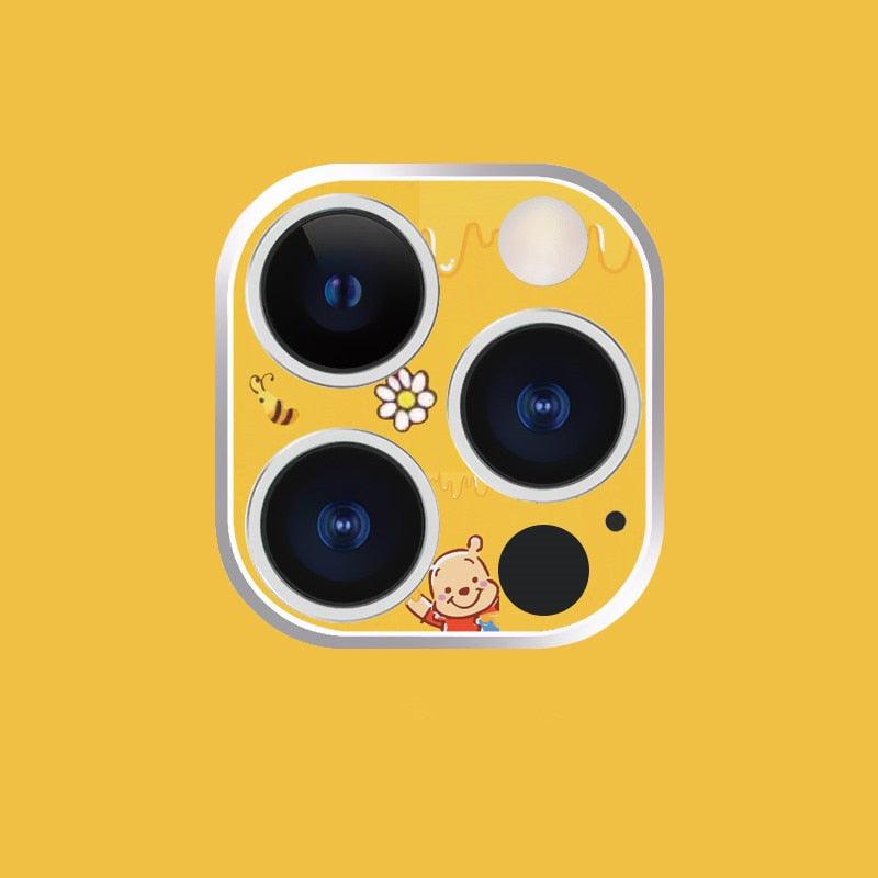 Cute Cartoon Camera Protector Case For iPhone 13 12 11 Pro Max Camera lens Cover Glass For iphone 12 13 mini Protection Sticker Aluminum Alloy Lens Protective Ring For Camera Protection by Stevvex