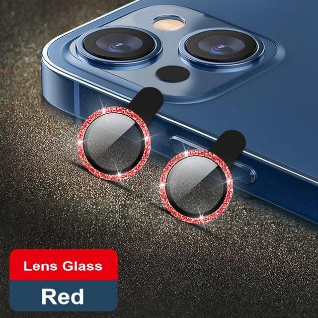 Glitter Diamond Camera Lens Protector For Iphone 13 Pro Max Mini Camera Metal Ring Glass For Iphone 12 11 Pro Max Protective Cap Diamond Glitter Camera Lens Protector On For Iphone by Stevvex