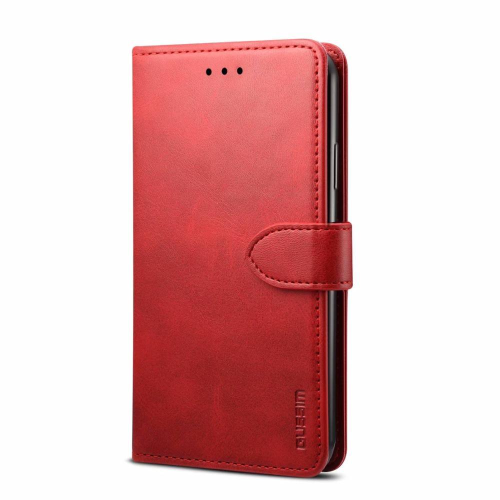 Luxury Red Leather Magnetic Flip Case For Iphone 14 12 13 11 11 Pro Max Xr Xs Max X Wallet Cover For iphone Leather Wallet Case Card Slots Kickstand Magnetic Buckle Flip Phone Cover by Stevvex