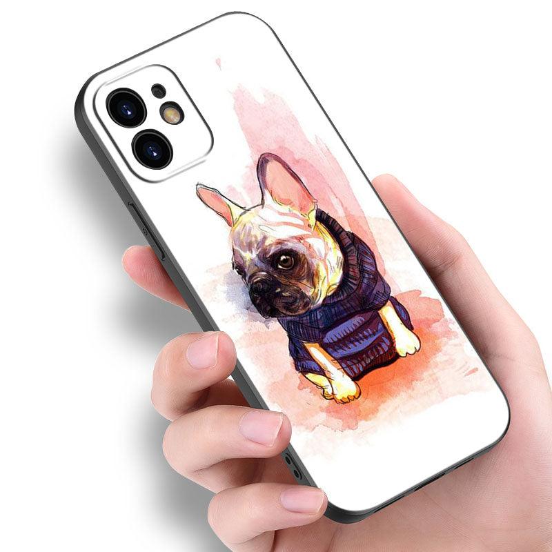 Cute Frenchie Puppy Phone Case For Iphone 14 13 12 Mini 11 Pro Max 7 8 Xr X Xs 7 8 Plus Se 2020 2022 Cover Cute Slim Phone Transparent Soft Elastic Silicone Cover by Stevvex