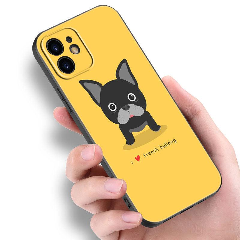 Cute Frenchie Puppy Phone Case For Iphone 14 13 12 Mini 11 Pro Max 7 8 Xr X Xs 7 8 Plus Se 2020 2022 Cover Cute Slim Phone Transparent Soft Elastic Silicone Cover by Stevvex