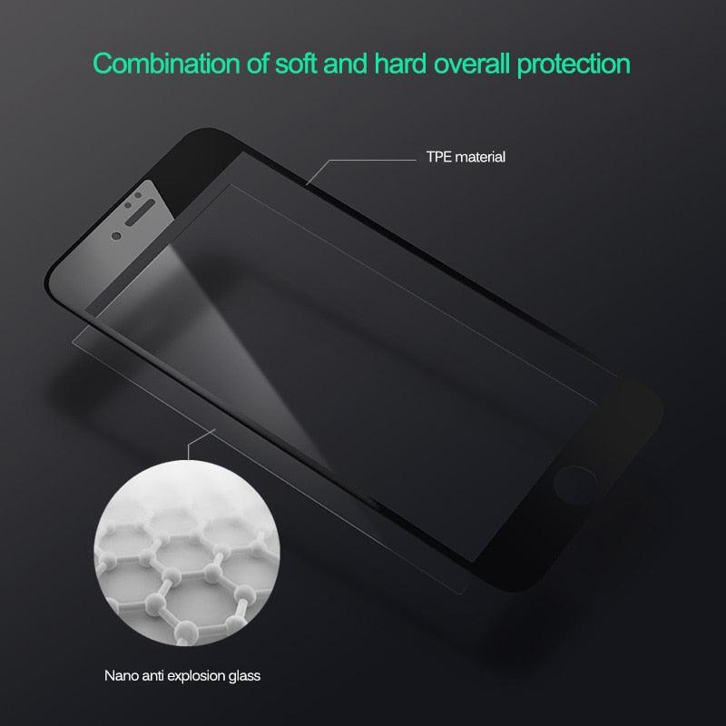 9D Curved Full Cover Tempered Glass On For iPhone 7 8 Plus Soft Edge Screen Protective Glass For iPhone 7 8 6 6S Plus Film Case Tempered Glass Screen Guard by Stevvex
