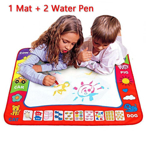 1-6 Years Children Kids Baby Drawing Educational Water Mat Drawing Painting Toddler Board/ Charpet With Magic Water Pen Gift 45.5 X 29cm (White) by Stevvex