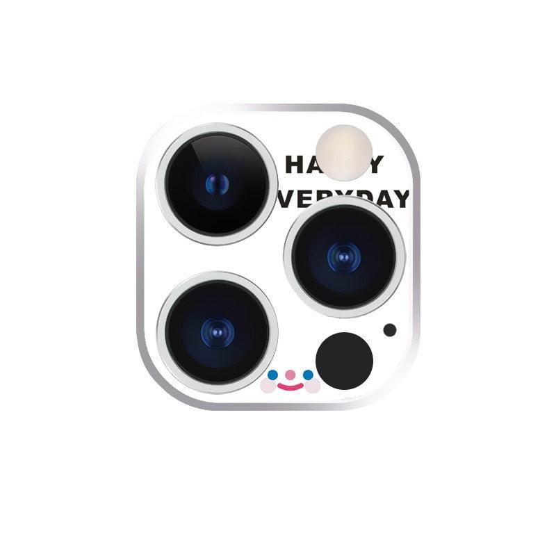Cute Cartoon Camera Protector Case For iPhone 13 12 11 Pro Max Camera lens Cover Glass For iphone 12 13 mini Protection Sticker Aluminum Alloy Lens Protective Ring For Camera Protection by Stevvex