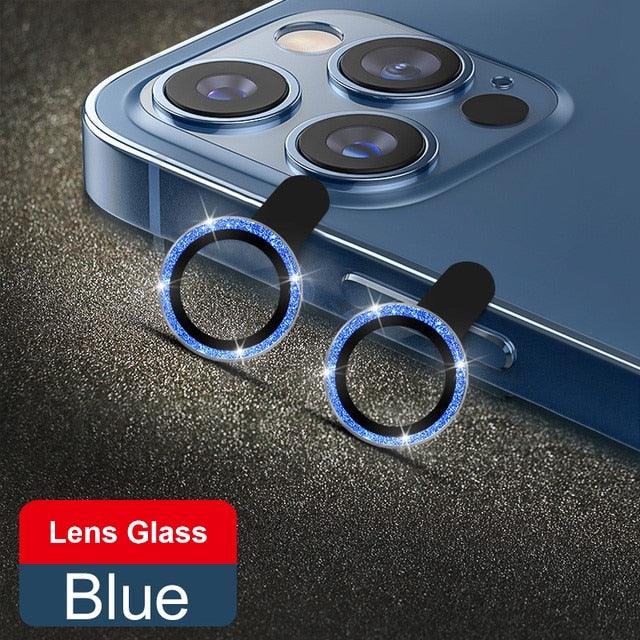 Glitter Diamond Camera Lens Protector For Iphone 13 Pro Max Mini Camera Metal Ring Glass For Iphone 12 11 Pro Max Protective Cap Diamond Glitter Camera Lens Protector On For Iphone by Stevvex