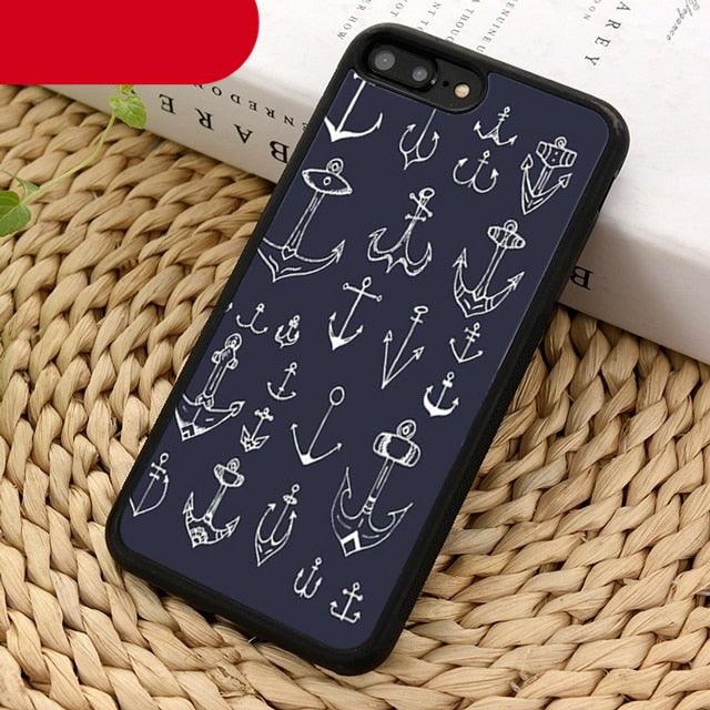 Classical Small Anchors Phone Case Cover For Iphone 14 5 6s 7 8 Plus X Xr Xs 11 12 13 Pro Max Ultra Plus Transparent Mobile Phone Case Anchor Phone Cover by Stevvex
