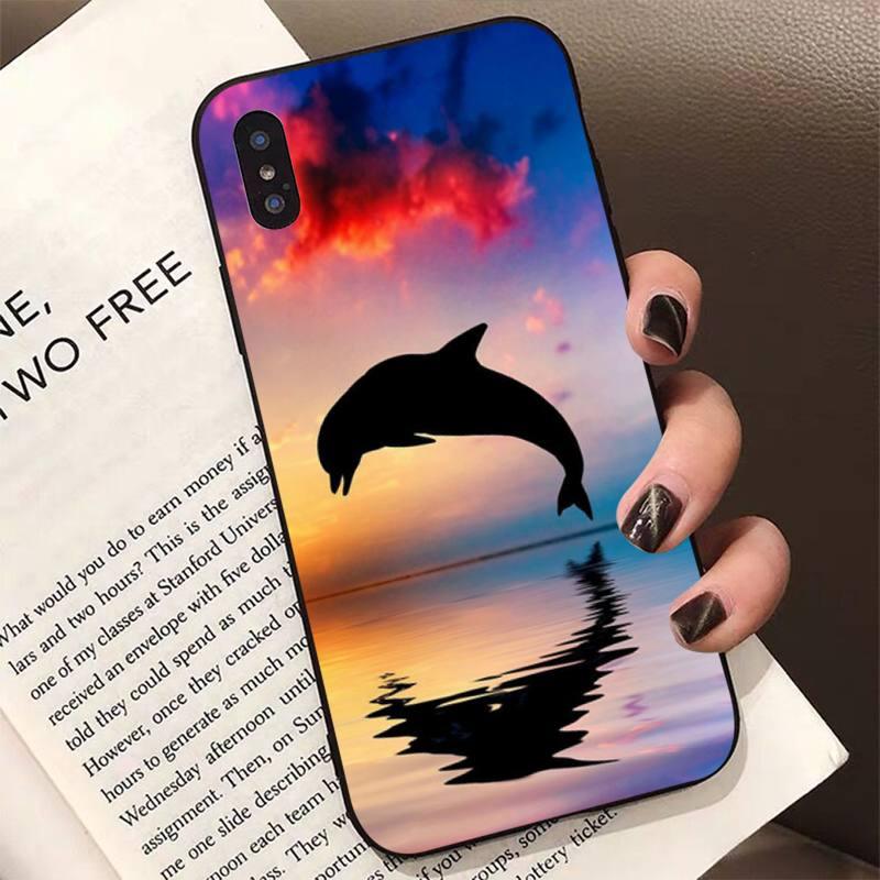 Animal Cute Dolphin Phone Case For Iphone 11 12 13 Mini Pro Xs Max 8 7 6 6s Plus X 5s Se 2020 Xr Case Soft Tpu Cover Flexible Ultra Slim Anti-scratch Cover by Stevvex