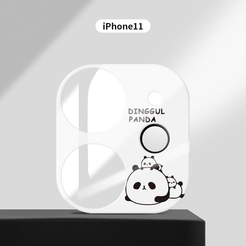 Cute Cartoon Camera Protector Case For iPhone 13 12 11 Pro Max Camera lens Cover Glass For iphone 12 13 mini Protection Sticker Aluminum Alloy Lens Protective Ring For Camera Protection by Stevvex