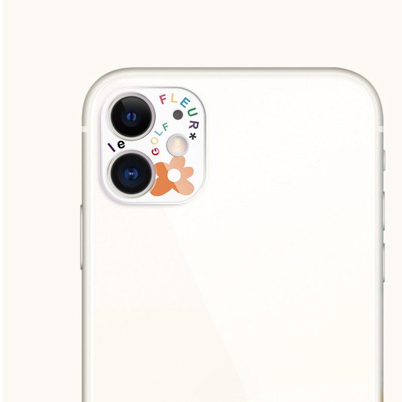 Cute Cartoon Camera Protector Case For iPhone 13 12 11 Pro Max Camera lens Cover Glass For iphone 12 13 mini Protection Sticker Aluminum Alloy Lens Protective Ring For Camera Protection by Stevvex