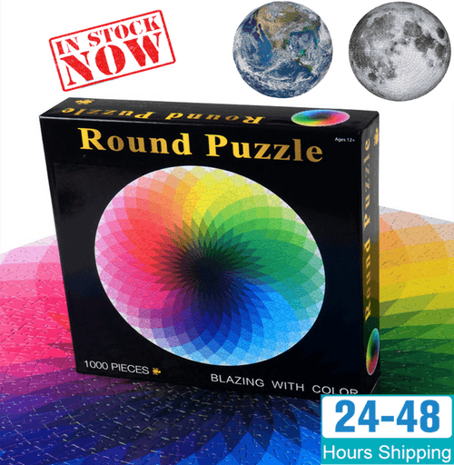 1000PCS/SETColorful Rainbow Round Geometrical Photo Planet Puzzle Adult Kids Educational Toy Puzzle by Stevvex