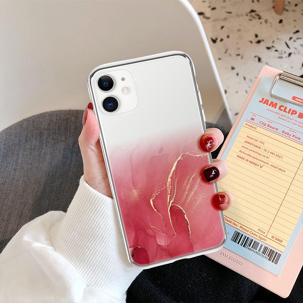 Luxury Marble Transparent Phone Case For iPhone 11 12 Pro XS Max X XR 7 8 Plus Soft Silicone Shockproof Cover Green Marble Design Gold Sparkly Glitter Protective Stylish Slim Thin Cute Case for Phone by Stevvex