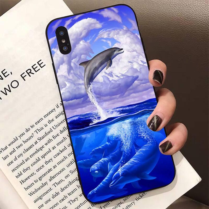 Animal Cute Dolphin Phone Case For Iphone 11 12 13 Mini Pro Xs Max 8 7 6 6s Plus X 5s Se 2020 Xr Case Soft Tpu Cover Flexible Ultra Slim Anti-scratch Cover by Stevvex