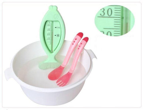 1 Set Children Kids Tableware Temperature Silicone Soft Spoon Fork Cutlery Feeding Dish Infant Boys and Girls Unique Baby Feeding Tool by Stevvex