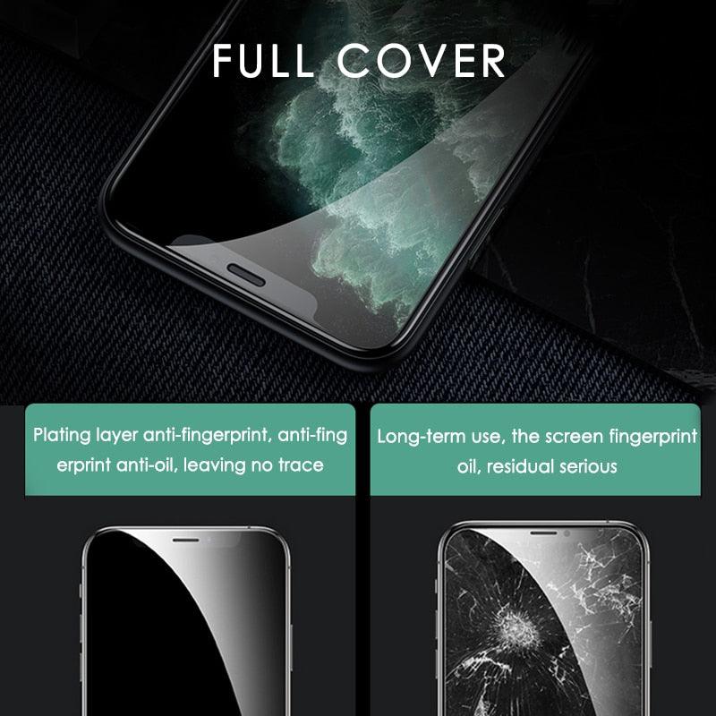 3pcs Full Cover Protective Glass On For Iphone 11 12 13 14 Pro Max Screen Protector For Iphone X Xr Xs Max 7 8 6s Plus Se Glass Full Screen Protector Edge To Edge Full Screen Coverage by Stevvex