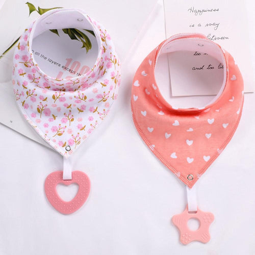 100% Organic Cotton Super Absorbent And Soft Unisex Baby Bandana Drool Bibs And Teething Toys For Newborn by Stevvex