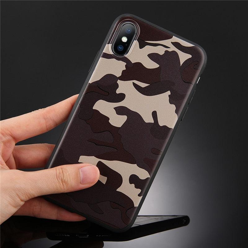 Army Green Camouflage Case For iPhone 11 12Pro 13 Pro Max SE X XR XS Max 6 6S 7 8 Plus Soft Silicone Back Cover Black And White Camo Camouflage Thin Design Durable Hard Plastic Protective Case by Stevvex