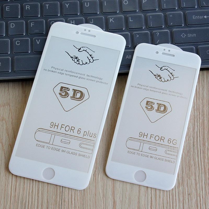 5D Screen Protector for iPhone6 6S 7 8 Plus X Edge Full Cover Film for iPhone 14 13 12 mini 11 Pro Max XR XS Tempered Glass Film Curved Edge Full Glue Screen Protector For iPhone by Stevvex