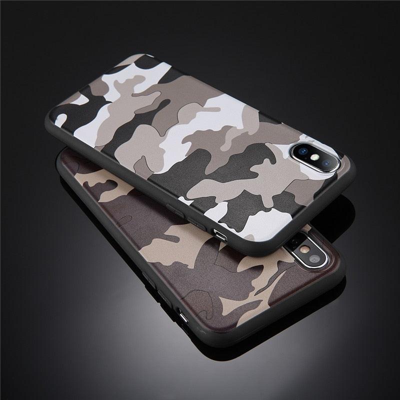 Army Green Camouflage Case For iPhone 11 12Pro 13 Pro Max SE X XR XS Max 6 6S 7 8 Plus Soft Silicone Back Cover Black And White Camo Camouflage Thin Design Durable Hard Plastic Protective Case by Stevvex