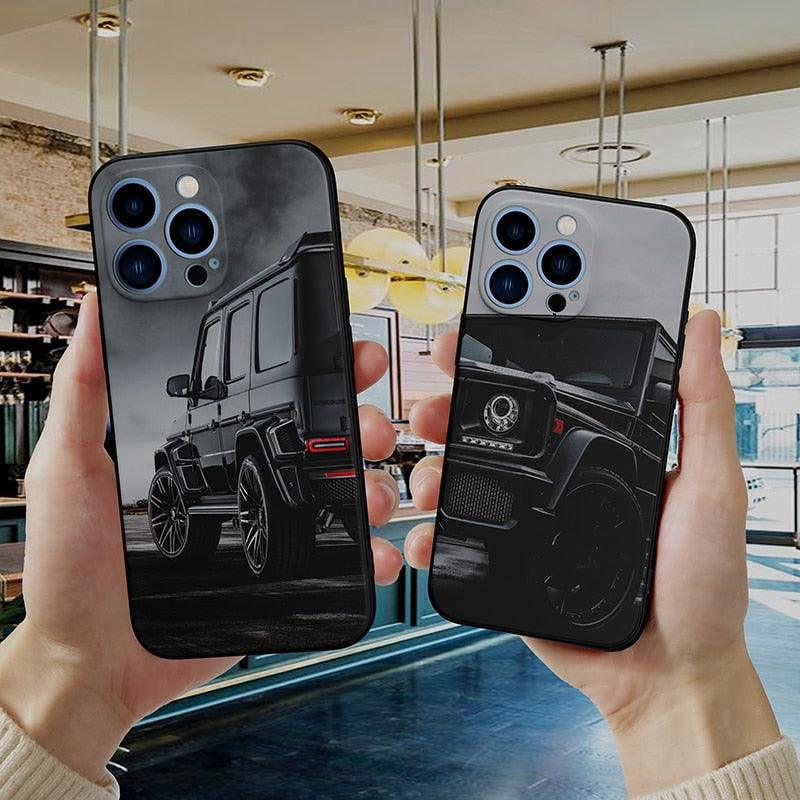 Black Case For Iphone 5 5s SE 2020 6 6s 7 8plus x 10 XR XS 11 12 13 Mini Pro MAX Silicon Cover Car Design Matte Black Silicone Back Cover For iPhone by Stevvex