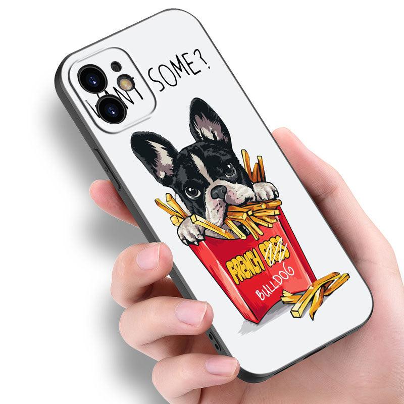 Cute Frenchie Puppy Phone Case For Iphone 14 13 12 Mini 11 Pro Max 7 8 Xr X Xs 7 8 Plus Se 2020 2022 Cover Cute Slim Phone Transparent Soft Elastic Silicone Cover by Stevvex