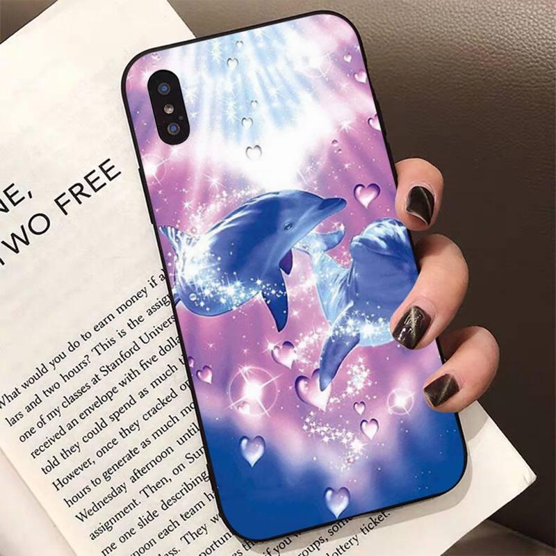 Animal Cute Dolphin Phone Case For Iphone 11 12 13 Mini Pro Xs Max 8 7 6 6s Plus X 5s Se 2020 Xr Case Soft Tpu Cover Flexible Ultra Slim Anti-scratch Cover by Stevvex