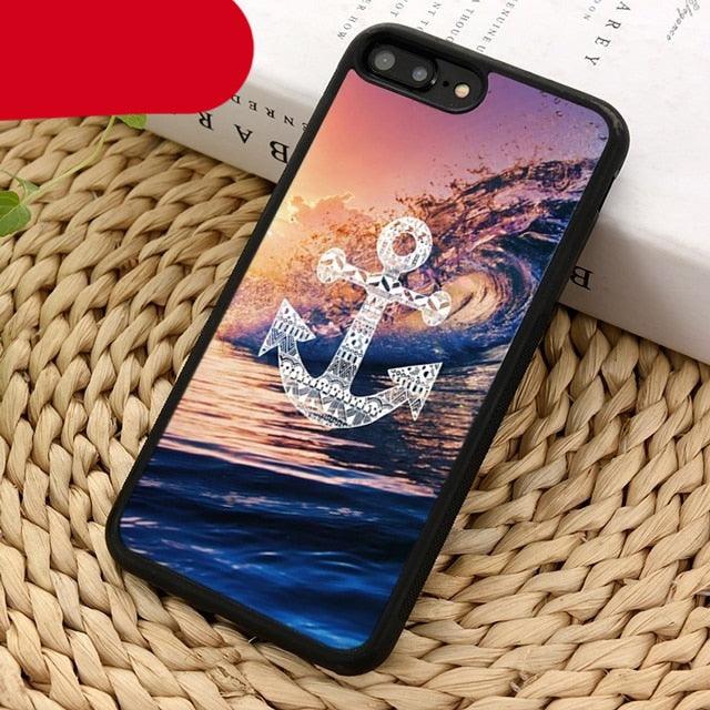 Classical Small Anchors Phone Case Cover For Iphone 14 5 6s 7 8 Plus X Xr Xs 11 12 13 Pro Max Ultra Plus Transparent Mobile Phone Case Anchor Phone Cover by Stevvex