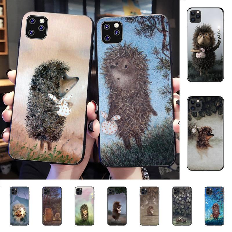 Bright Hedgehog In The Fog Phone Case For Iphone 13 8 7 6 6s Plus X 5s Se 2020 Xr 11 12 Mini Pro Xs Max Screen Protector soft Flexible Silicone Gel Rubber Bumper Cover by Stevvex