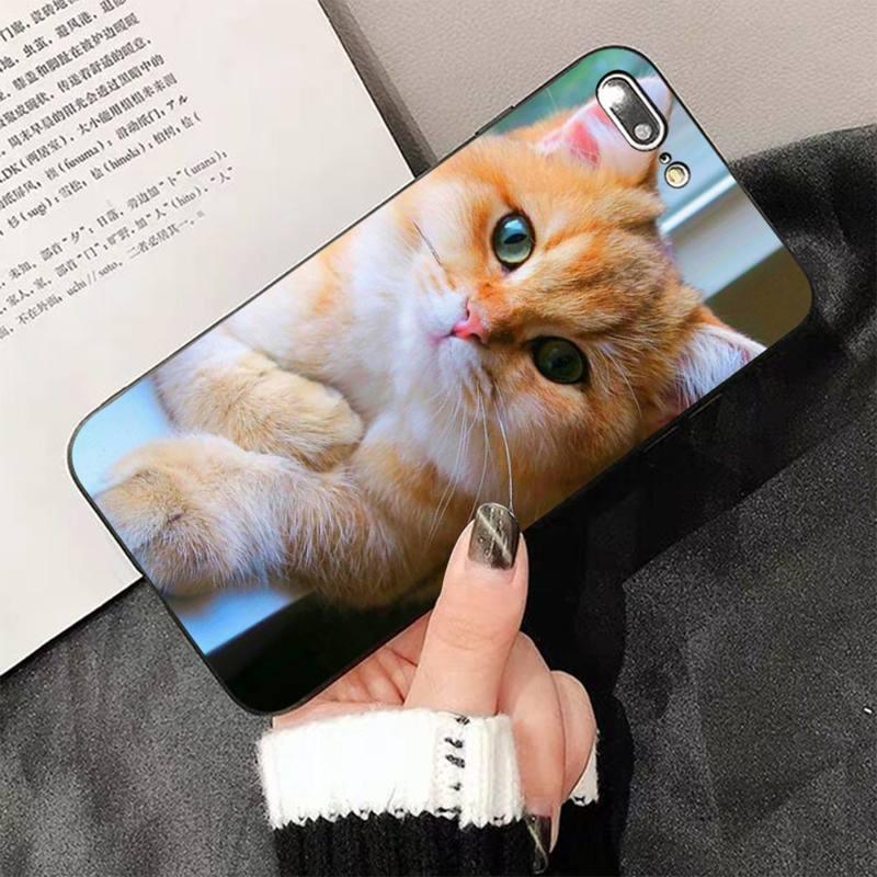Cute Cat Black Phone Case For IPhone 13 8 7 6 6S Plus X 5 5S SE 2020 XR 11 Pro XS MAX Slim Fit Soft Print Design Flexible Silicone Cover For iPhone by Stevvex