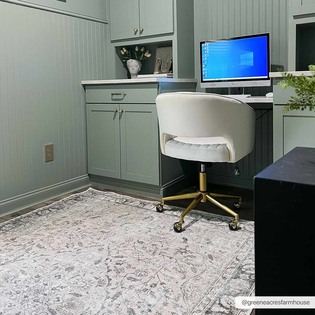 Haile Washable Area Rug Clearance with Green & Pink