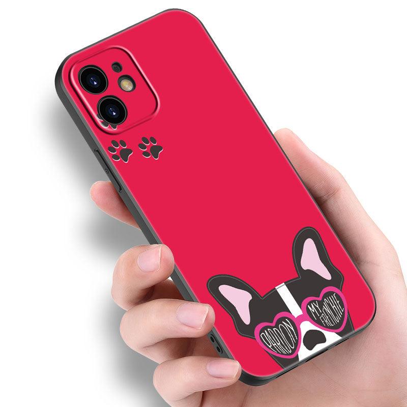 Cute Frenchie Puppy Phone Case For Iphone 14 13 12 Mini 11 Pro Max 7 8 Xr X Xs 7 8 Plus Se 2020 2022 Cover Cute Slim Phone Transparent Soft Elastic Silicone Cover by Stevvex