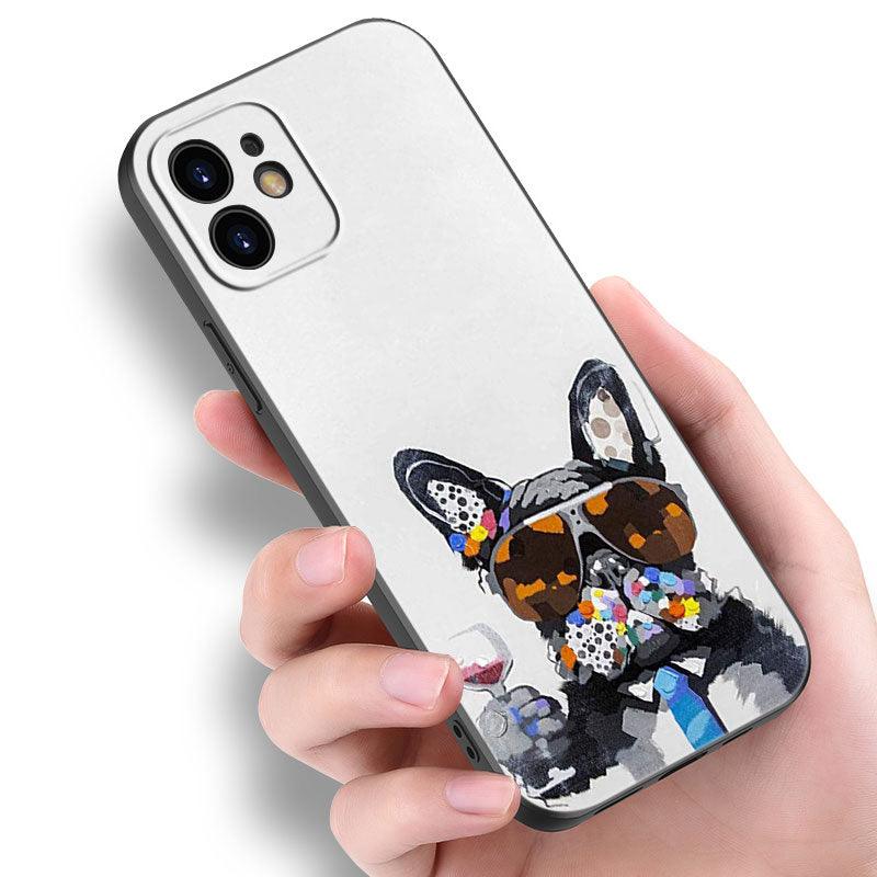 Cute Frenchie Puppy Phone Case For Iphone 14 13 12 Mini 11 Pro Max 7 8 Xr X Xs 7 8 Plus Se 2020 2022 Cover Cute Slim Phone Transparent Soft Elastic Silicone Cover by Stevvex