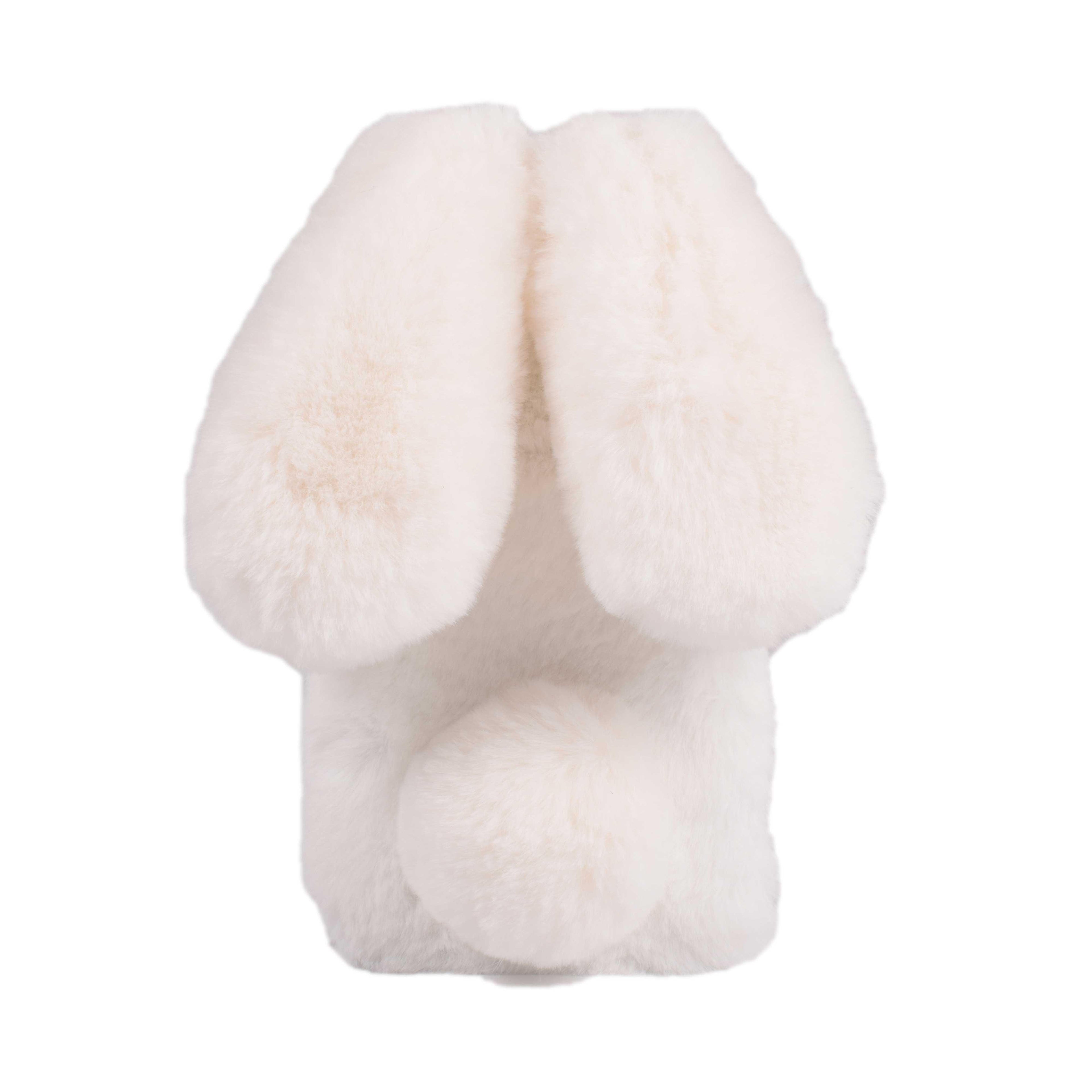 Cute Stuffed Plush Fluffy Case For iPhone 13 12 11 Pro XS Max X XR 12Mini Rabbit Ears Furry fluffy Fur Plush Warm Cover for iPhone 6 6S 7 8 Plus Phone Case by Stevvex