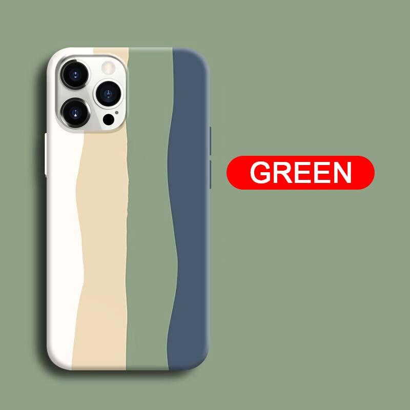 Luxury Rainbow Silicone Case For iPhone 11 X Xr Xs Max Case 12 11 Pro Max 6 6s 7 8 Plus Modern Colorful Shockproof Back Cover Rainbow Color Soft Silicon Back Cover Case by Stevvex