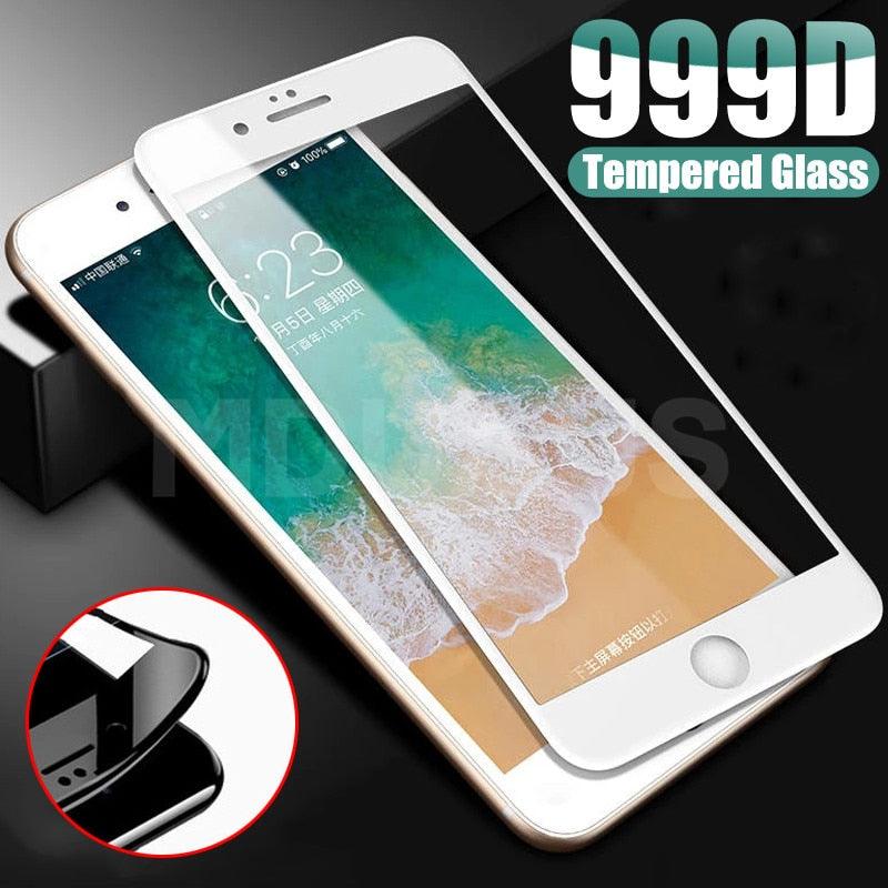 999D Protective Glass on For iPhone 8 7 6 6S Plus XR X XS Glass Full Cover iPhone 11 12 Pro Max Screen Protector Tempered Glass Full Cover Tempered Glass Screen Protector For iPhone by Stevvex