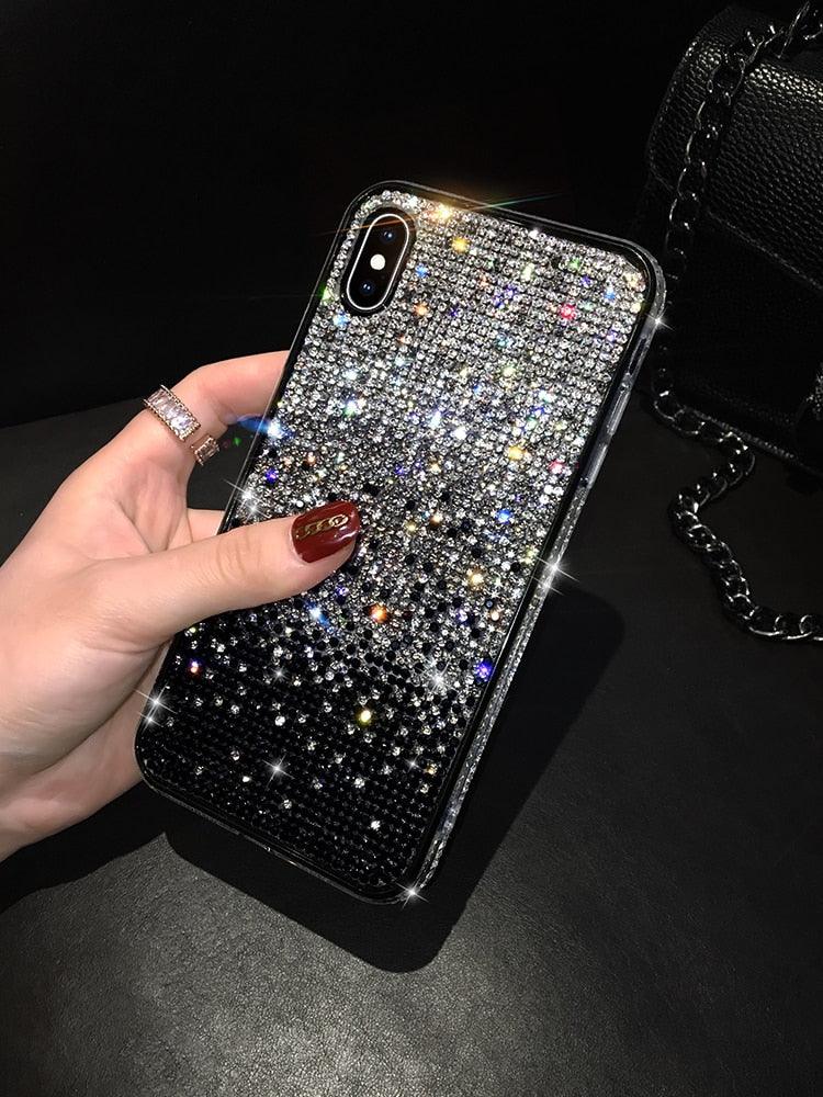 Luxury Shiny Glitter Diamond Phone Case For iPhone 14 13 12 11 Pro Max X Xr Xs 7 8 Plus Fashion Glitter Sparkle Crystal Rhinestone Protective Cover With Soft Case For iPhone by Stevvex