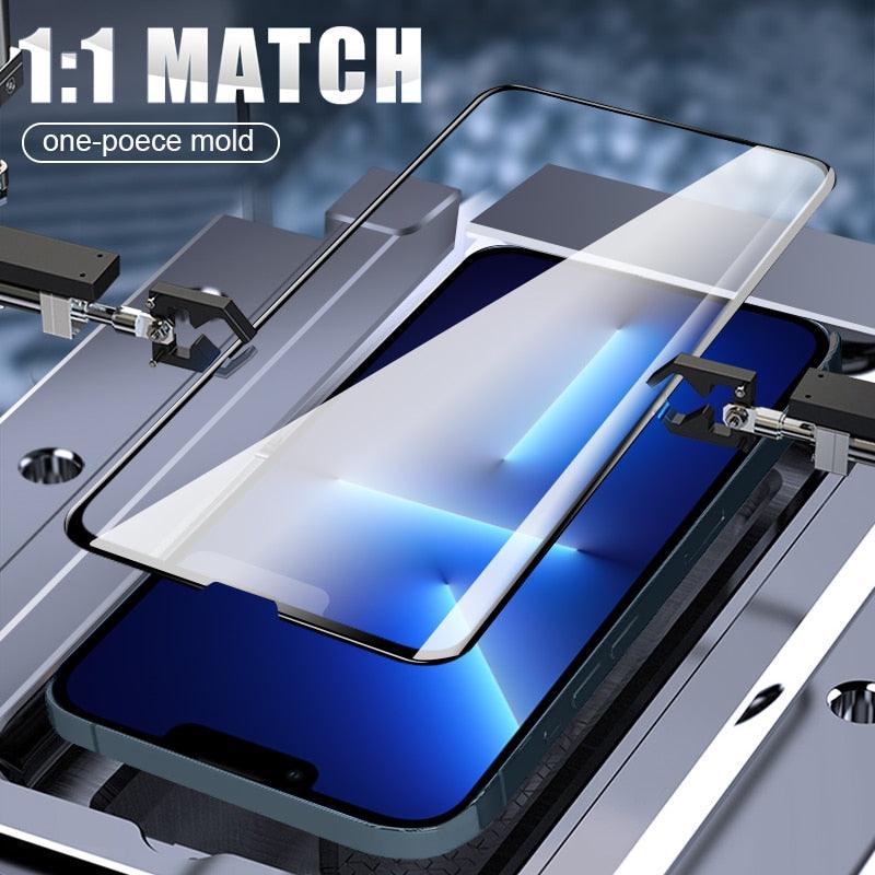 2PCS Super Glass for iphone 14 13 Pro Max screen protector best Oleophobic Coating 2.5D edge full glue cover for iPhone 14 13 mini Black Edge 9H Tempered Glass Film Case-Friendly HD Clear Screen Protector For iPhone by Stevvex