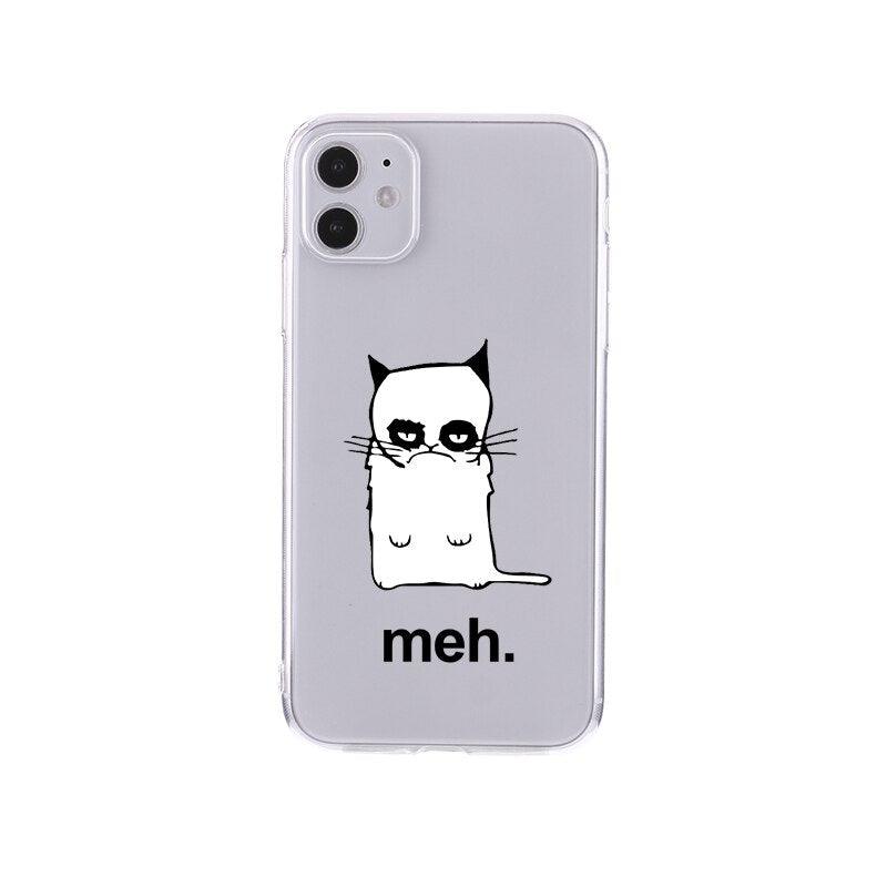 Cute Cartoons Black Cat Transparent Phone Cover For Iphone 14 14promax 14plus 13promax 13 12 11 Shockproof Clear Phone Case Adorable Soft Girls Print Cat Design Clear Cute Flexible Silicone Phone Case by Stevvex