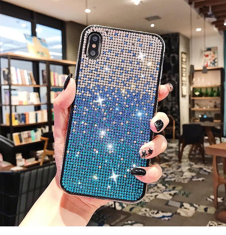Luxury Shiny Glitter Diamond Phone Case For iPhone 14 13 12 11 Pro Max X Xr Xs 7 8 Plus Fashion Glitter Sparkle Crystal Rhinestone Protective Cover With Soft Case For iPhone by Stevvex