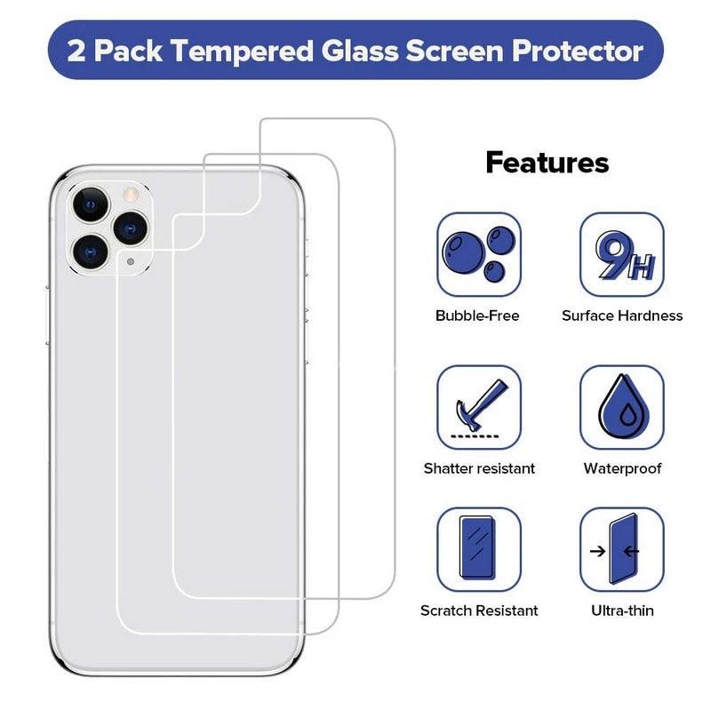 Back Tempered Glass For iPhone 14 12 13 pro max SE 20 Protective Glass case on iPhone 14 Plus 14Pro Rear Screen Protector Glass Transparent Scratch Resistant Bubble Free Back Screen Guard For iPhone by Stevvex