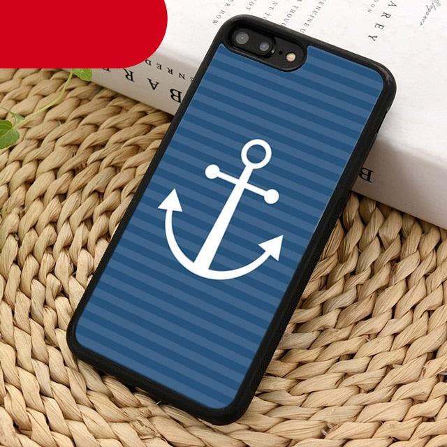 Classical Small Anchors Phone Case Cover For Iphone 14 5 6s 7 8 Plus X Xr Xs 11 12 13 Pro Max Ultra Plus Transparent Mobile Phone Case Anchor Phone Cover by Stevvex