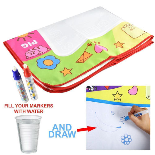1-6 Years Children Kids Baby Drawing Educational Water Mat Drawing Painting Toddler Board/ Charpet With Magic Water Pen Gift 45.5 X 29cm (White) by Stevvex