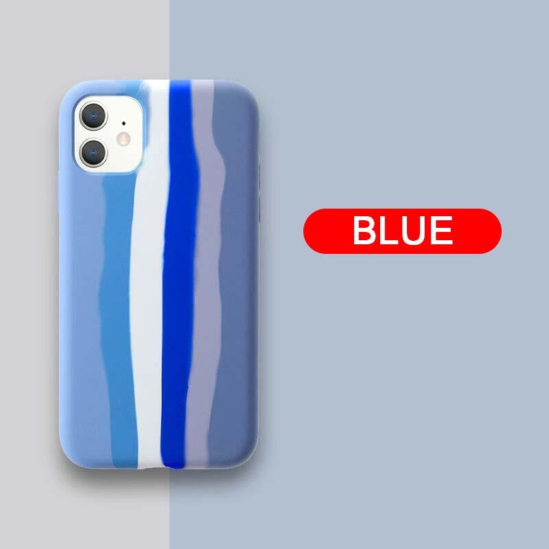 Luxury Rainbow Silicone Case For iPhone 11 X Xr Xs Max Case 12 11 Pro Max 6 6s 7 8 Plus Modern Colorful Shockproof Back Cover Rainbow Color Soft Silicon Back Cover Case by Stevvex