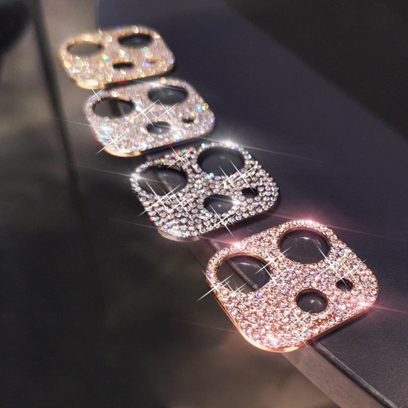 Camera Lens Metal Protector For iPhone 14 13 12 11 Pro Max Hollow Glitter Rhinestones Camera Protector For iPhone 12 13 Mini 14 Diamond Camera Lens Protection Decorations Lens Protector Cover for iPhone by Stevvex